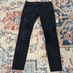 Kooples Stylish Black Distressed Women Jeans